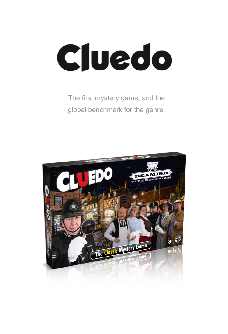 Box of a custom edition of Cluedo developed for Beamish Museum